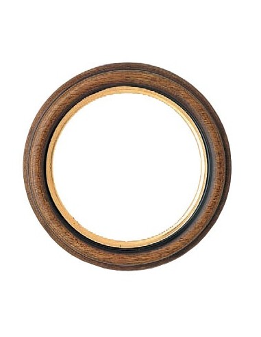 Cornice rotonda in legno, noce filo oro da 8 cm