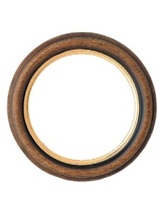 Cornice rotonda in legno, noce filo oro da 70 cm