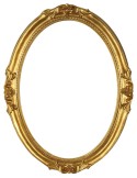 Cornice ovale in legno, "Francesina" oro, 40x50 cm.