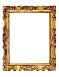 Cornice rettangolare in legno, "Francesina" oro, 60x80 cm.